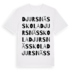 Djursnäs skola ordlek t-shirt – ekologisk bomull t-shirt från Pinshirt
