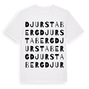 Djurstaberg ordlek t-shirt – ekologisk bomull t-shirt från Pinshirt