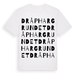Dråphargrundet ordlek t-shirt – ekologisk bomull t-shirt från Pinshirt