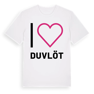 Jag älskar Duvlöt t-shirt stort tryck – ekologisk bomull t-shirt från Pinshirt