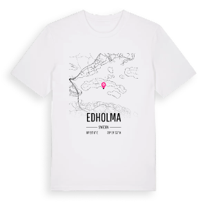 Edholma karta t-shirt – ekologisk bomull t-shirt från Pinshirt