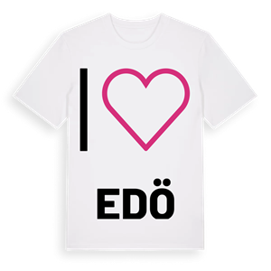 Jag älskar Edö t-shirt stort tryck – ekologisk bomull t-shirt från Pinshirt