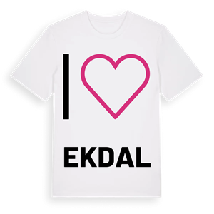 Jag älskar Ekdal t-shirt stort tryck – ekologisk bomull t-shirt från Pinshirt