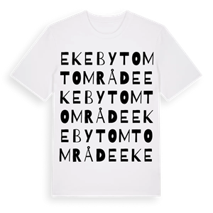 Ekeby tomtområde ordlek t-shirt – ekologisk bomull t-shirt från Pinshirt