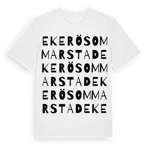Ekerö sommarstad ordlek t-shirt – ekologisk bomull t-shirt från Pinshirt