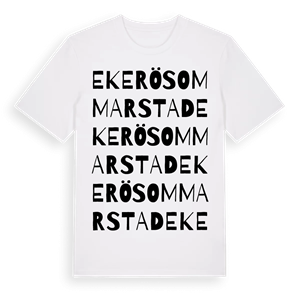 Ekerö sommarstad ordlek t-shirt – ekologisk bomull t-shirt från Pinshirt