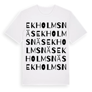 Ekholmsnäs ordlek t-shirt – ekologisk bomull t-shirt från Pinshirt