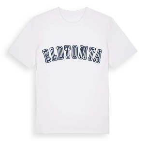 Eldtomta college t-shirt – ekologisk bomull t-shirt från Pinshirt