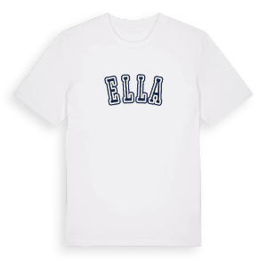 Ella college t-shirt – ekologisk bomull t-shirt från Pinshirt