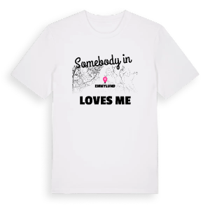 Någon i Emmylund älskar mig t-shirt – ekologisk bomull t-shirt från Pinshirt