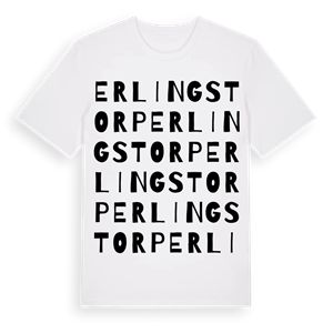 Erlingstorp ordlek t-shirt – ekologisk bomull t-shirt från Pinshirt