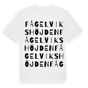 Fågelvikshöjden ordlek t-shirt – ekologisk bomull t-shirt från Pinshirt