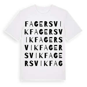 Fagersvik ordlek t-shirt – ekologisk bomull t-shirt från Pinshirt