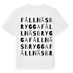 Fållnäs brygga ordlek t-shirt – ekologisk bomull t-shirt från Pinshirt
