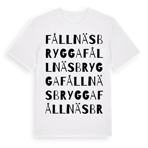 Fållnäs brygga ordlek t-shirt – ekologisk bomull t-shirt från Pinshirt