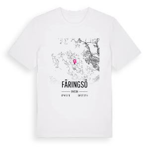 Färingsö karta t-shirt – ekologisk bomull t-shirt från Pinshirt