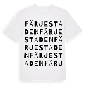 Färjestaden ordlek t-shirt – ekologisk bomull t-shirt från Pinshirt