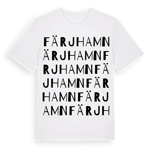 Färjhamn ordlek t-shirt – ekologisk bomull t-shirt från Pinshirt