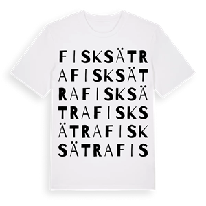 Fisksätra ordlek t-shirt – ekologisk bomull t-shirt från Pinshirt
