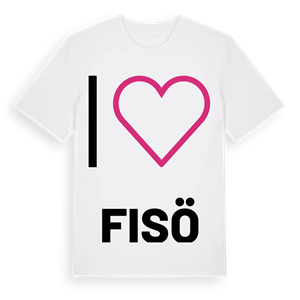 Jag älskar Fisö t-shirt stort tryck – ekologisk bomull t-shirt från Pinshirt