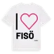 White t-shirt med Jag älskar Fisö t-shirt stort tryck