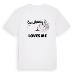 Någon i Fittja älskar mig t-shirt – ekologisk bomull t-shirt från Pinshirt