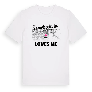 Någon i Fittja älskar mig t-shirt – ekologisk bomull t-shirt från Pinshirt