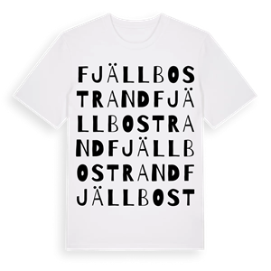 Fjällbostrand ordlek t-shirt – ekologisk bomull t-shirt från Pinshirt