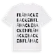 White t-shirt med Flåhackebacken ordlek t-shirt