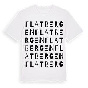 Flatbergen ordlek t-shirt – ekologisk bomull t-shirt från Pinshirt
