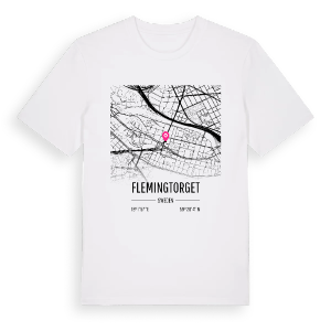 Flemingtorget karta t-shirt – ekologisk bomull t-shirt från Pinshirt