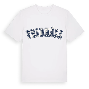 Fridhäll college t-shirt – ekologisk bomull t-shirt från Pinshirt