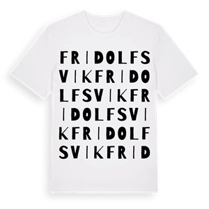 Fridolfsvik ordlek t-shirt – ekologisk bomull t-shirt från Pinshirt
