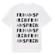 White t-shirt med Frihamspiren ordlek t-shirt