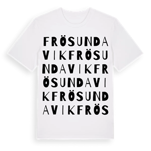 Frösundavik ordlek t-shirt – ekologisk bomull t-shirt från Pinshirt