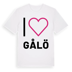Jag älskar Gålö t-shirt stort tryck – ekologisk bomull t-shirt från Pinshirt