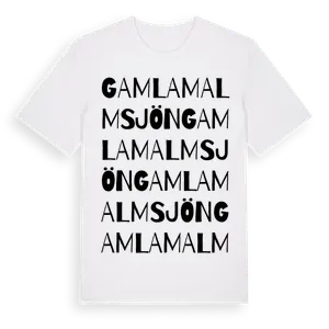 Gamla Malmsjön ordlek t-shirt – ekologisk bomull t-shirt från Pinshirt