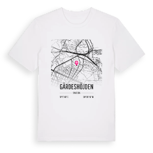 Gärdeshöjden karta t-shirt – ekologisk bomull t-shirt från Pinshirt