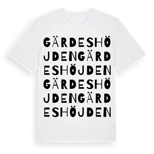 Gärdeshöjden ordlek t-shirt – ekologisk bomull t-shirt från Pinshirt
