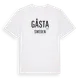 White t-shirt med Gåsta i Sverige t-shirt