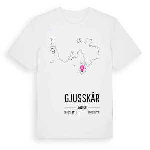 Gjusskär karta t-shirt – ekologisk bomull t-shirt från Pinshirt