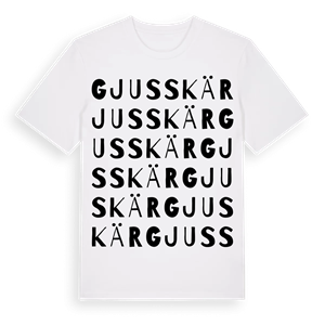 Gjusskär ordlek t-shirt – ekologisk bomull t-shirt från Pinshirt