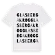 White t-shirt med Glasbergakrog ordlek t-shirt