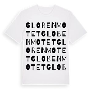 Globenmotet ordlek t-shirt – ekologisk bomull t-shirt från Pinshirt