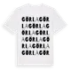 White t-shirt med Görla ordlek t-shirt