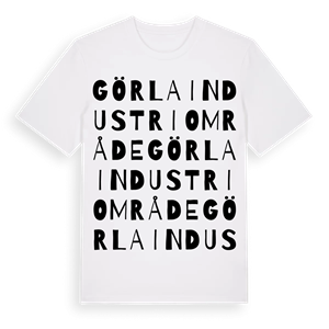 Görla industriområde ordlek t-shirt – ekologisk bomull t-shirt från Pinshirt