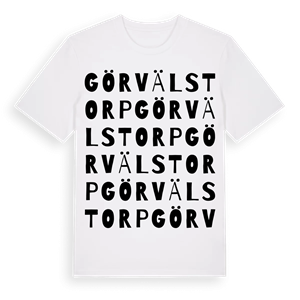 Görvälstorp ordlek t-shirt – ekologisk bomull t-shirt från Pinshirt