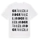 White t-shirt med Gräbbelund ordlek t-shirt