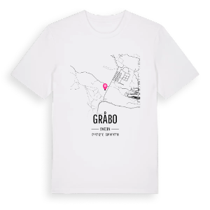 Gråbo karta t-shirt – ekologisk bomull t-shirt från Pinshirt