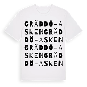 Gräddö-Asken ordlek t-shirt – ekologisk bomull t-shirt från Pinshirt